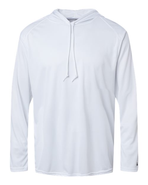 Badger B-Core Hooded Long Sleeve T-Shirt 4105 - White