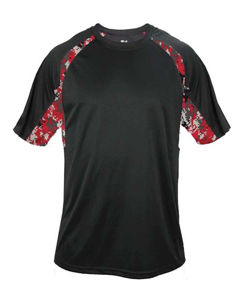 Badger Hook Digital T-Shirt 4140 - Black/ Red