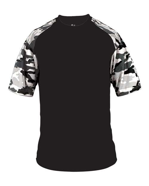Badger Camo Sport T-Shirt 4141 - Black/ White Camo