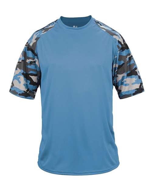 Badger Camo Sport T-Shirt 4141 - Columbia Blue/ Columbia Blue Camo