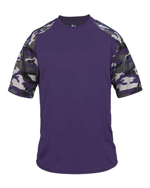 Badger Camo Sport T-Shirt 4141 - Purple/ Purple Camo