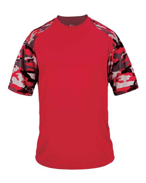 Badger Camo Sport T-Shirt 4141 - Red/ Red Camo
