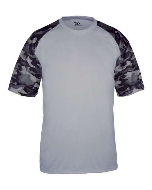 Badger Camo Sport T-Shirt 4141 - Silver/ Black Camo