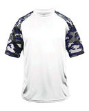 Badger Camo Sport T-Shirt 4141 - White/ Navy Camo