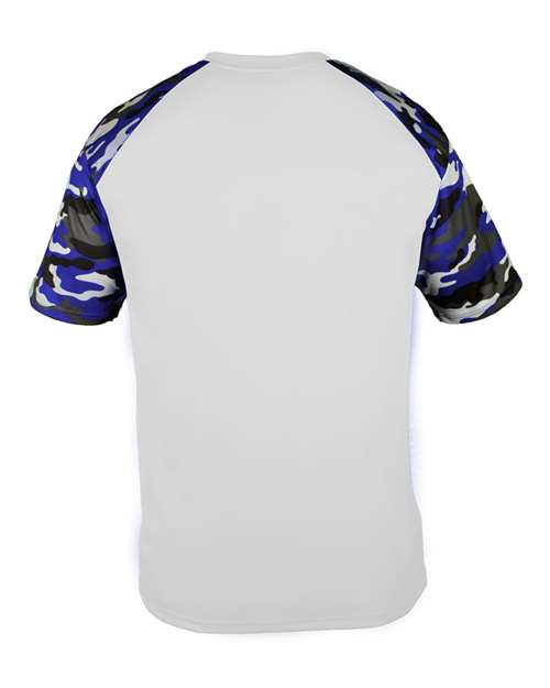 Badger Camo Sport T-Shirt 4141 - White/ Royal Camo