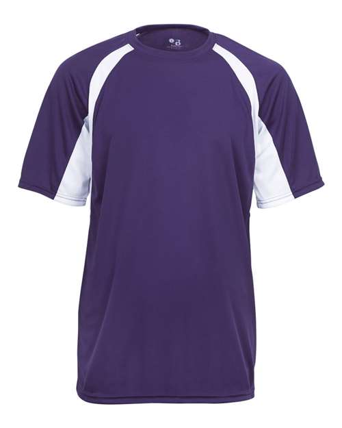 Badger B-Core Hook T-Shirt 4144 - Purple/ White