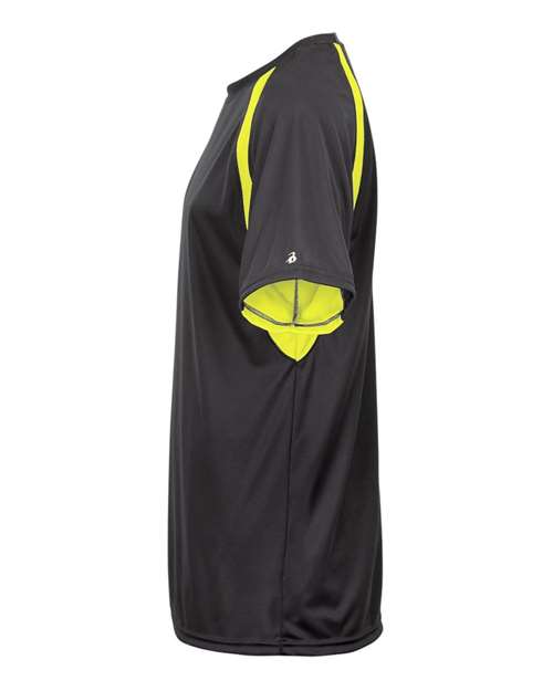 Badger B-Core Hook T-Shirt 4144 - Graphite/ Safety Yellow