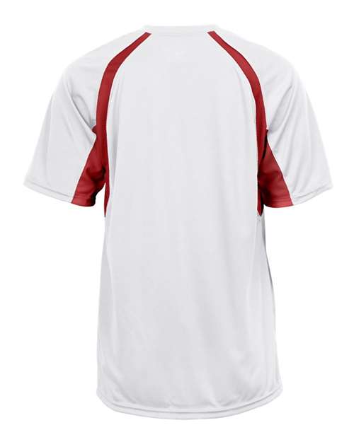 Badger B-Core Hook T-Shirt 4144 - White/ Red