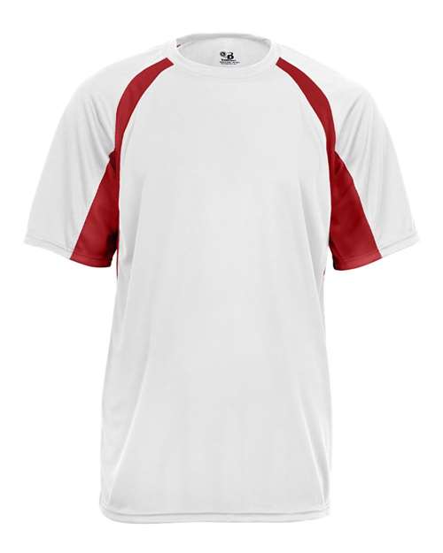 Badger B-Core Hook T-Shirt 4144 - White/ Red