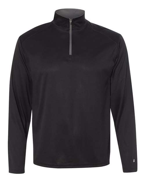 Badger B-Core Quarter-Zip Pullover 4102 - Black/ Graphite