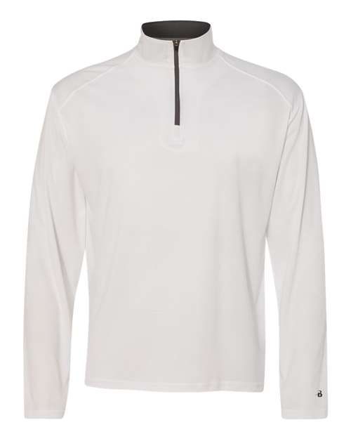 Badger B-Core Quarter-Zip Pullover 4102 - White/ Graphite