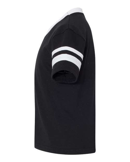 Augusta Sportswear Youth V-Neck Jersey with Striped Sleeves 361