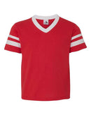Augusta Sportswear Youth V-Neck Jersey with Striped Sleeves 361