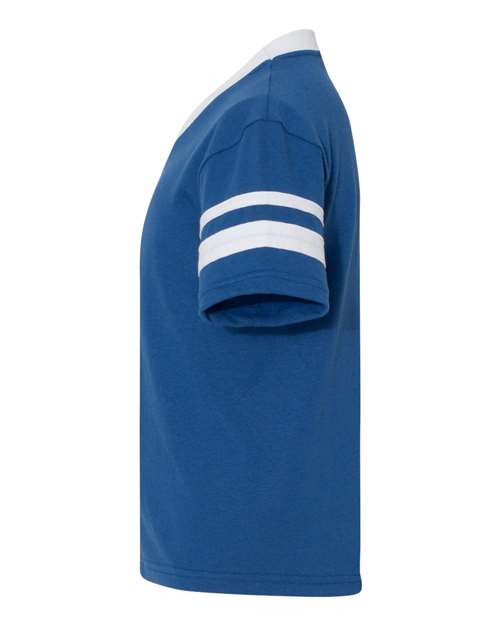 Augusta Sportswear Youth V-Neck Jersey with Striped Sleeves 361