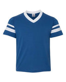 Augusta Sportswear Youth V-Neck Jersey with Striped Sleeves 361