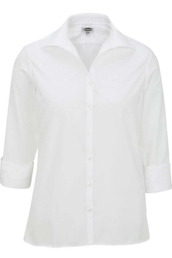 Edwards Lightweight Poplin Three Quarter Sleeve Ladies Shirt [#5040].  Live Chat for Bulk Discounts