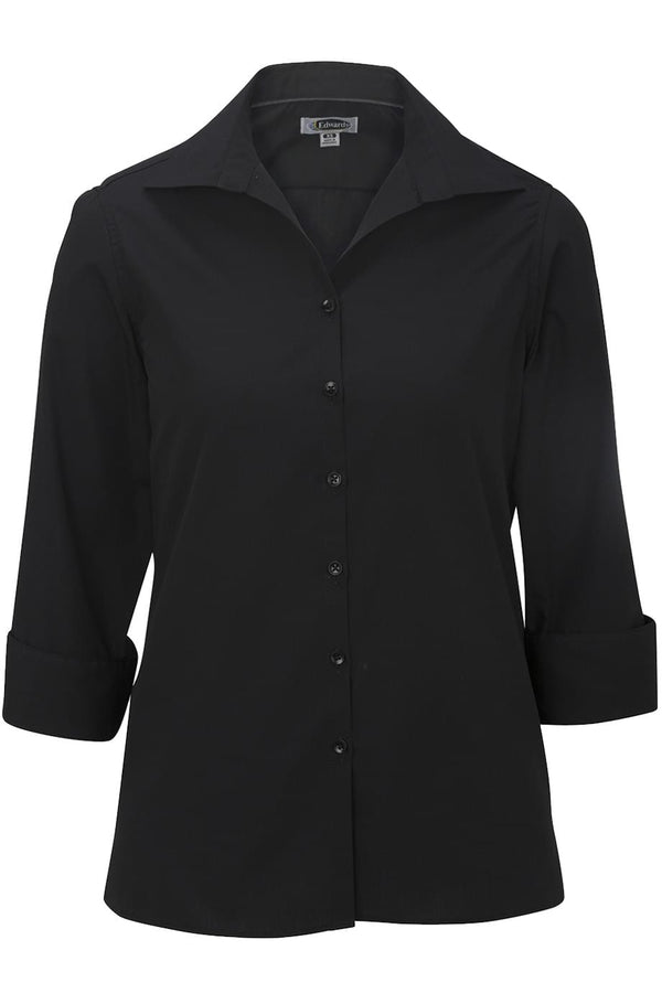 Edwards Lightweight Poplin Three Quarter Sleeve Ladies Shirt [#5040].  Live Chat for Bulk Discounts