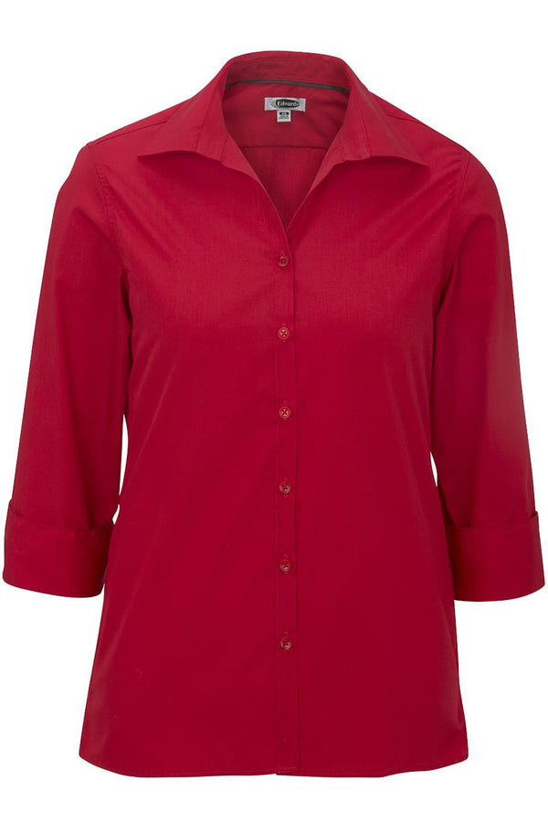 Edwards Lightweight Poplin Three Quarter Sleeve Ladies Shirt [#5040].  Live Chat for Bulk Discounts