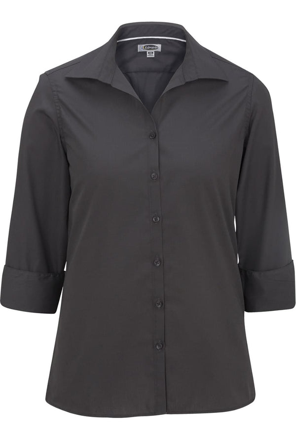 Edwards Lightweight Poplin Three Quarter Sleeve Ladies Shirt [#5040].  Live Chat for Bulk Discounts