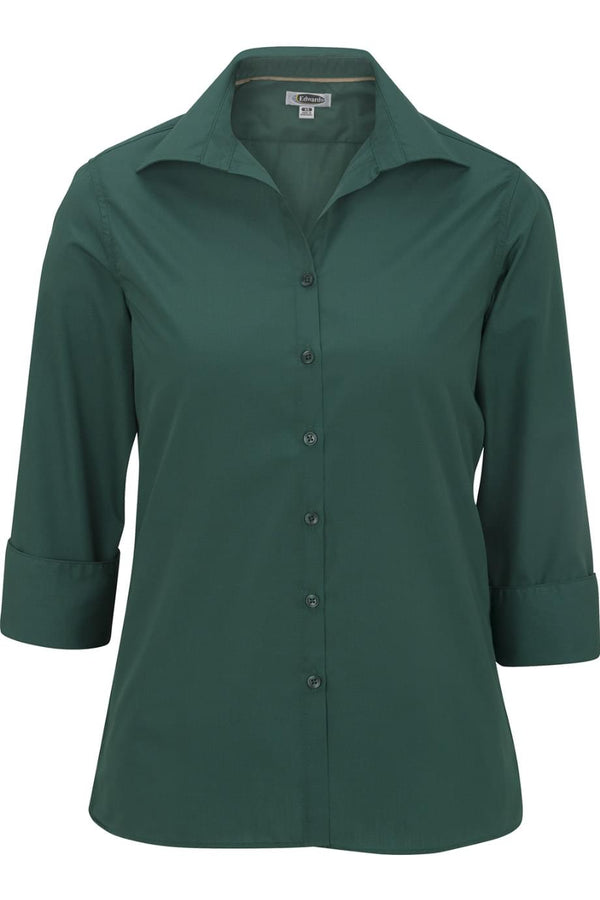 Edwards Lightweight Poplin Three Quarter Sleeve Ladies Shirt [#5040].  Live Chat for Bulk Discounts