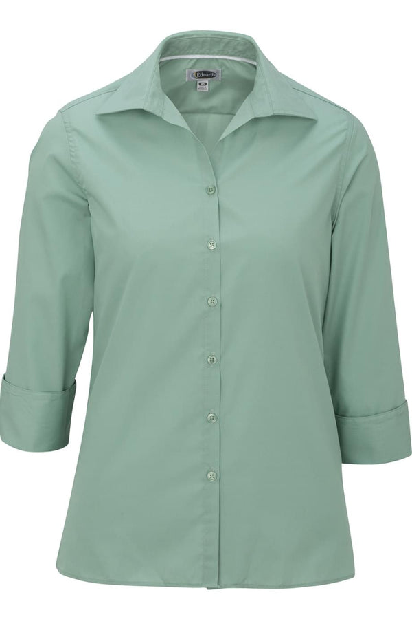 Edwards Lightweight Poplin Three Quarter Sleeve Ladies Shirt [#5040].  Live Chat for Bulk Discounts