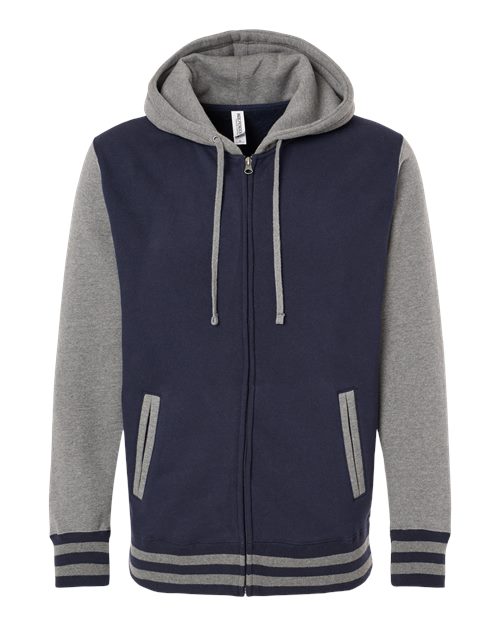 Independent Trading Co. Heavyweight Varsity Full-Zip Hooded Sweatshirt IND45UVZ