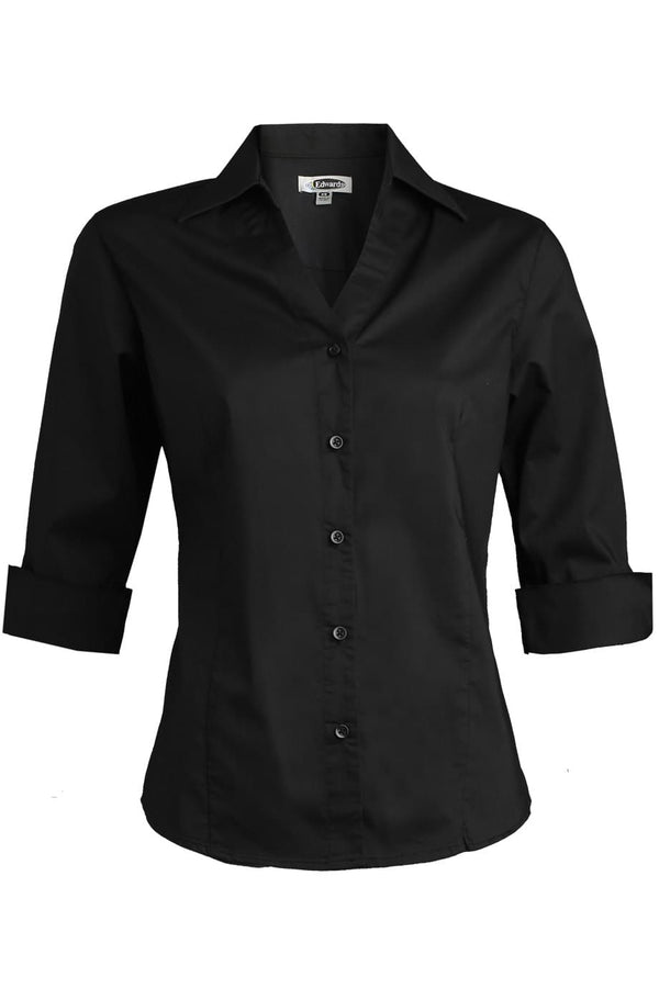 Edwards Stretch Broadcloth Three Quarter Sleeve Ladies Shirt [#5045].  Live Chat for Bulk Discounts