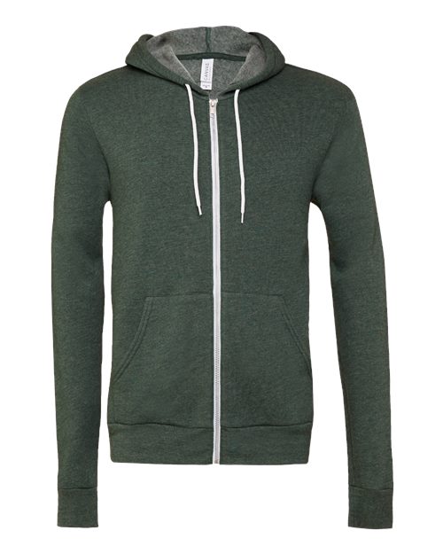 BELLA + CANVAS Sponge Fleece Full-Zip Hoodie 3739 - Heather Forest