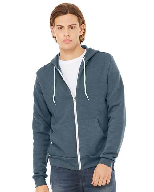 BELLA + CANVAS Sponge Fleece Full-Zip Hoodie 3739 - Heather Slate