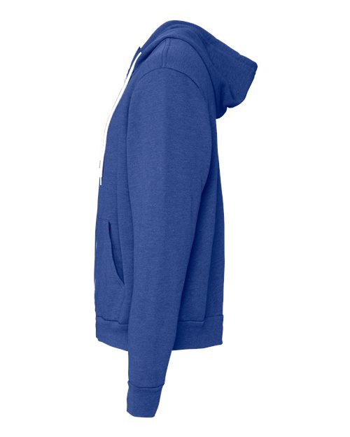 BELLA + CANVAS Sponge Fleece Full-Zip Hoodie 3739 - Heather True Royal