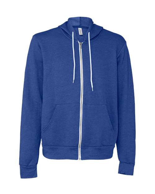 BELLA + CANVAS Sponge Fleece Full-Zip Hoodie 3739 - Heather True Royal