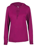 Badger Women's B-Core Long Sleeve Hooded T-Shirt 4165 - Hot Pink