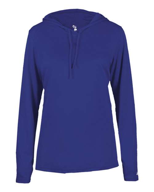 Badger Women's B-Core Long Sleeve Hooded T-Shirt 4165 - Royal