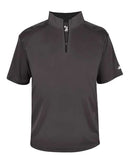 Badger B-Core Short Sleeve Quarter-Zip 4199 - Graphite/ Black