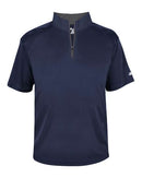 Badger B-Core Short Sleeve Quarter-Zip 4199 - Navy/ Graphite