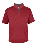 Badger B-Core Short Sleeve Quarter-Zip 4199 - Red/ Graphite