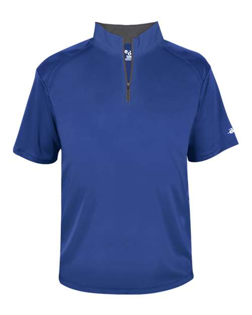 Badger B-Core Short Sleeve Quarter-Zip 4199 - Royal/ Graphite