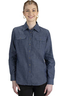 Edwards Ladies Chambray Roll Up Sleeve Shirt [