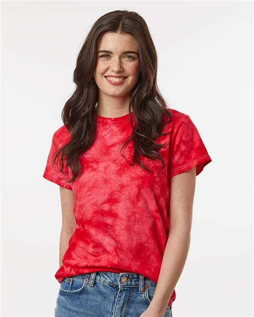 Dyenomite Crystal Tie-Dyed T-Shirt 200CR - Red