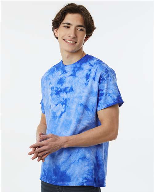 Dyenomite Crystal Tie-Dyed T-Shirt 200CR - Royal