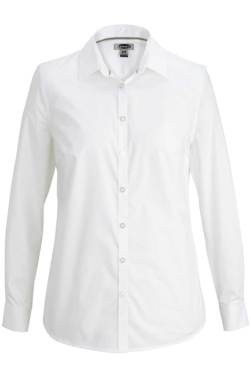 Edwards Ladies Long Sleeve Stretch Broadcloth Blouse [
