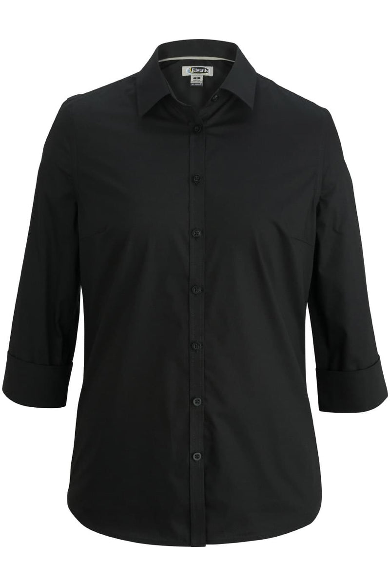 Edwards Ladies 3/4 Sleeve Stretch Broadcloth Shirt [