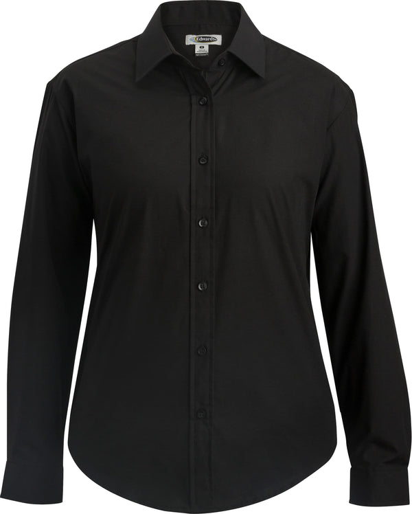 Edwards Essential Broadcloth Long Sleeve Ladies Shirt [#5354].  Live Chat for Bulk Discounts