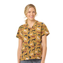 Women's V-Neck Print Scrub Top. Live Chat for Bulk Discounts