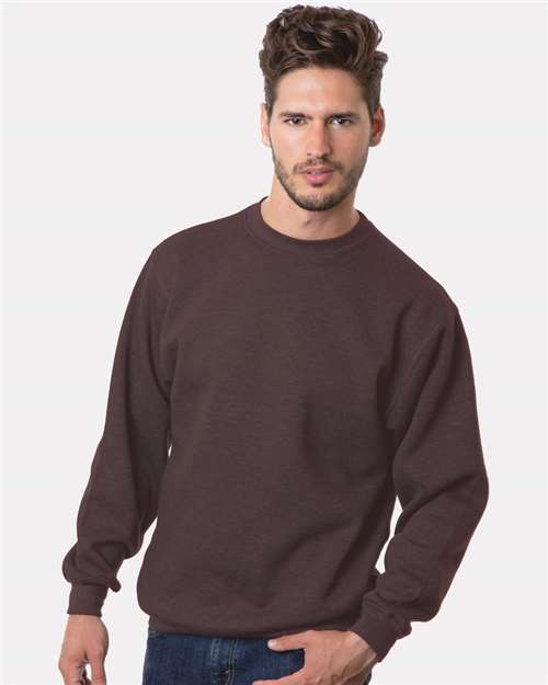 Bayside USA-Made Crewneck Sweatshirt 1102 - Chocolate