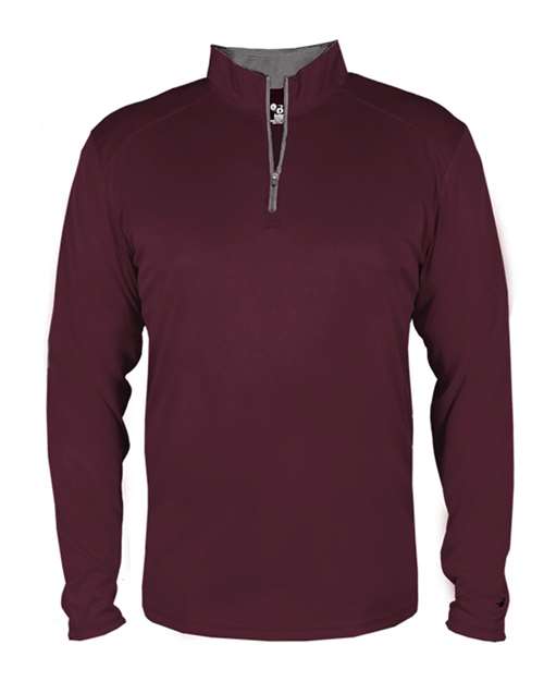 Badger B-Core Quarter-Zip Pullover 4102 - Maroon/ Graphite