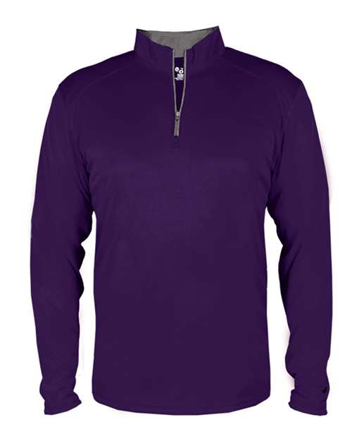 Badger B-Core Quarter-Zip Pullover 4102 - Purple/ Graphite