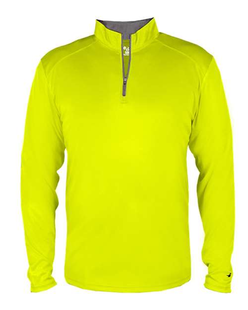 Badger B-Core Quarter-Zip Pullover 4102 - Safety Yellow Green/ Graphite