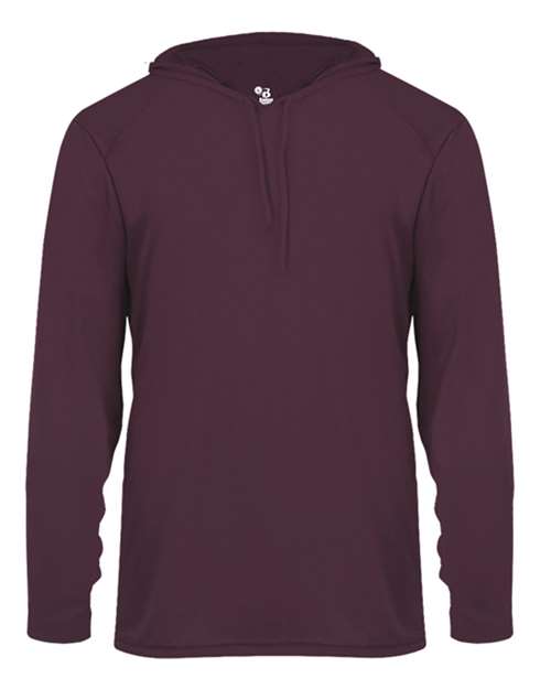 Badger B-Core Hooded Long Sleeve T-Shirt 4105 - Maroon