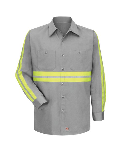 Red Kap Enhanced Visibility Long Sleeve Cotton Work Shirt SC30E